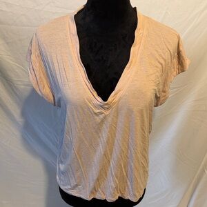 Express Women's V-Neck Beige Top